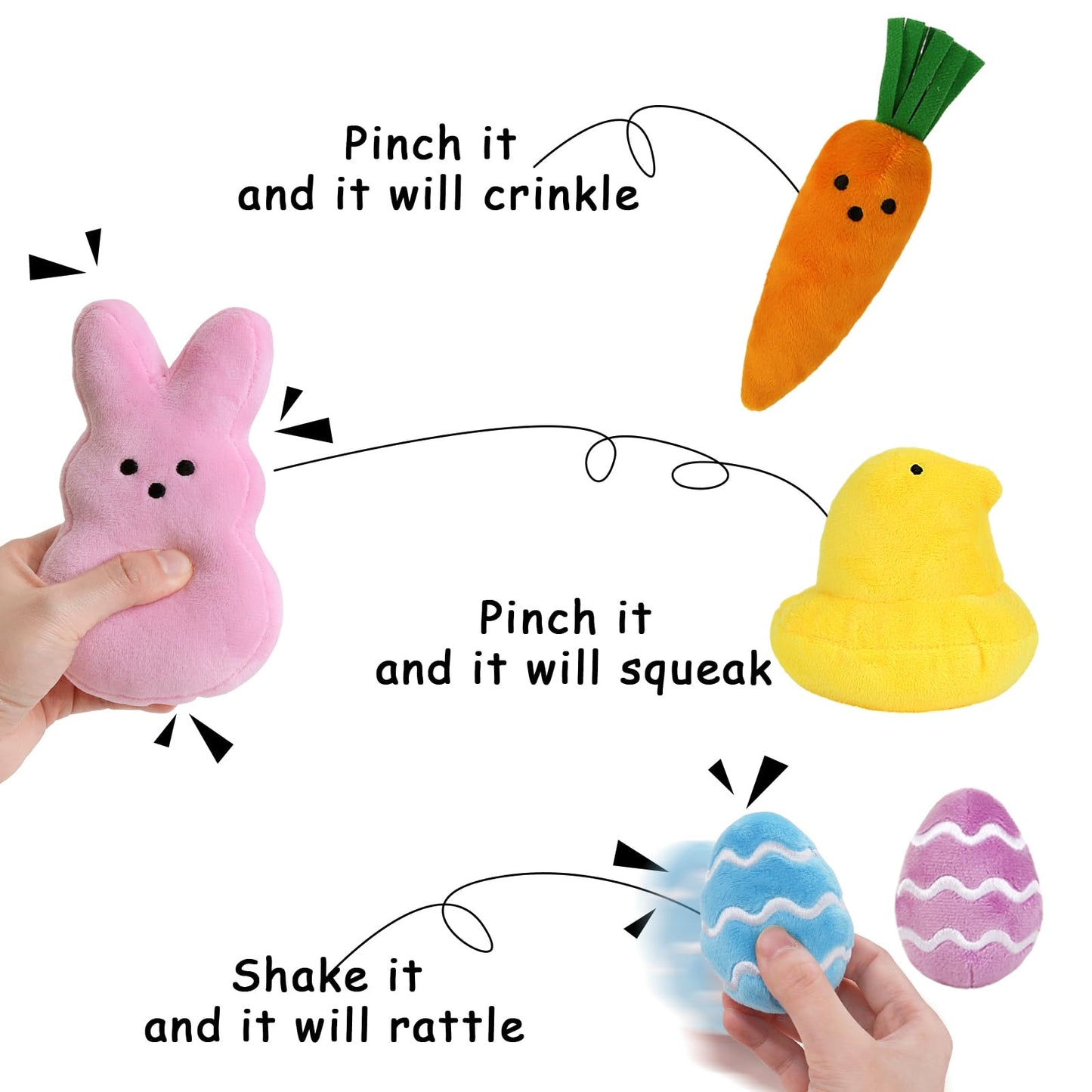 Bunny Chorus My First Easter Basket Stuffers For Babies, 6Ct Personalized Baby'S First Easter Basket Playset, Peep Bunny Chick C