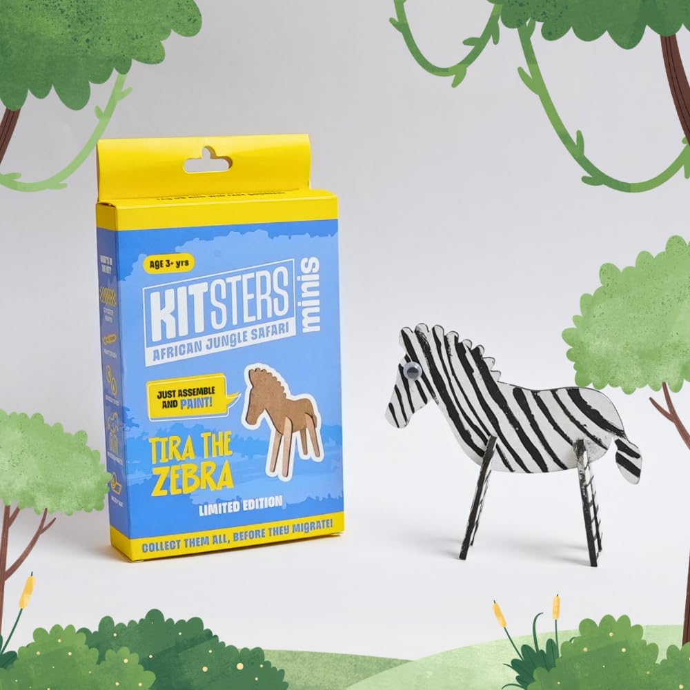 Kitsters Diy Minis: Tira The Zebra | Animal Shape Mdf Cut Out | Assemble It  Paint On It | Ideal Birthday Return Gift Item | Ar