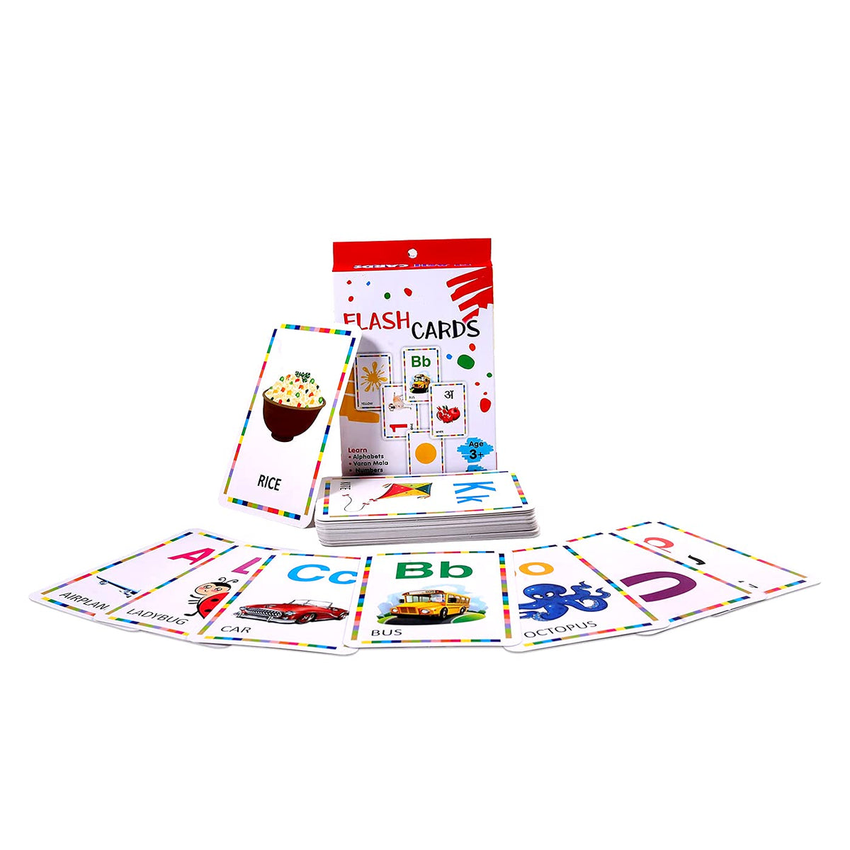 Kabello 54 Double Sided Flash Cards For Kids PreSchool Learning Alphabet/Number/Color/Shape Activity Learning Cards Pack Of 1