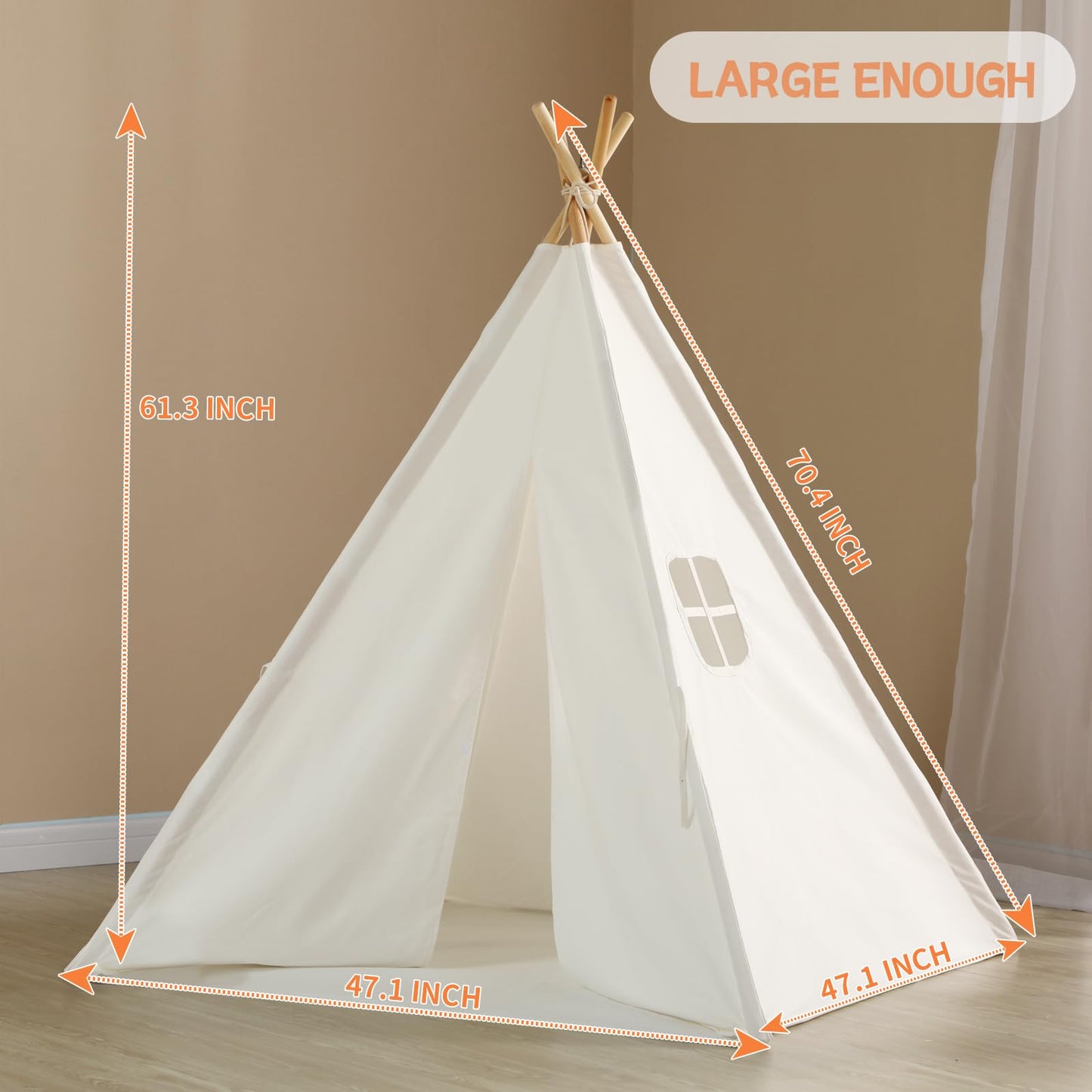 Wilwolfer Kids Teepee Tent For Girls Or Boys With Carry Case, Foldable Play Tent For Kids Or Toddler Suit For Indoor And Outdoor Play, Protable Kids Playhouse Children Tent(Mat Not Included)