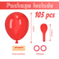 Voircoloria 105Pcs Red Balloons 12Inch Party Latex Balloons For Valentine'S Day Birthday Christmas Baby Shower Wedding Anniversa