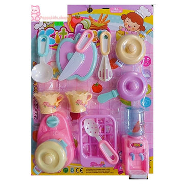 TLISMI Portable Pretend Food Party Role Cooking Kitchen Play Set Toy Multicolor Gift for Boys Girls (Kitchen Play Set Blister)