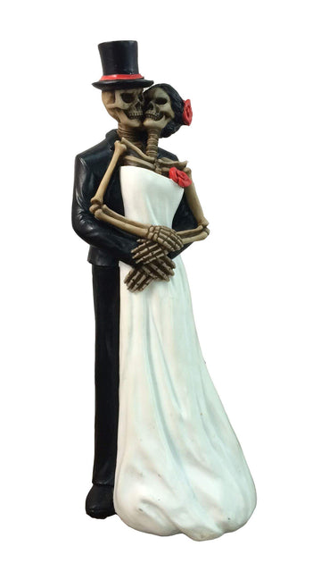 Dwk 8' Till Death Day Of The Dead Dia De Los Muertos Skeleton Couple Decorative Figurine Bride And Groom Mini Statue Wedding Cake Topper