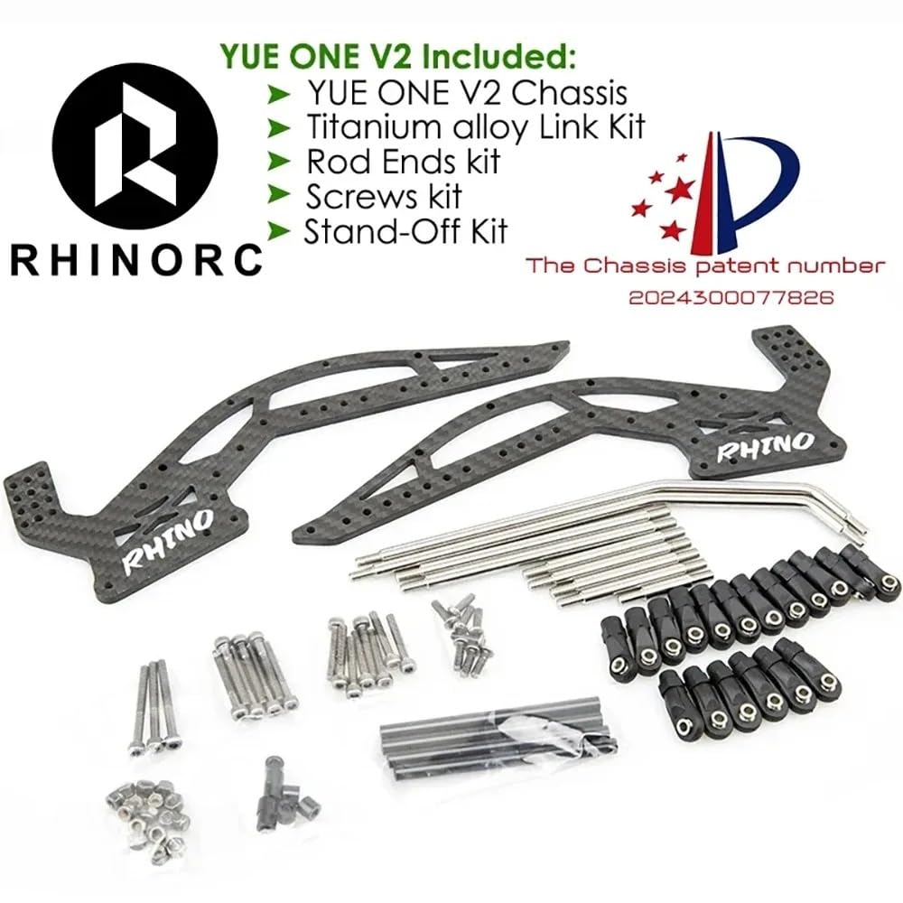 Rhinoesc Rhinorc Yue One V2 Crawler Frame Chassis Kit,With Titanium Alloy Link,For 1/10 Rc Crawler Car (Yue-V2 Set)