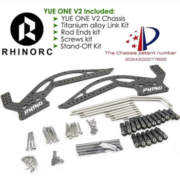 Rhinoesc Rhinorc Yue One V2 Crawler Frame Chassis Kit,With Titanium Alloy Link,For 1/10 Rc Crawler Car (Yue-V2 Set)