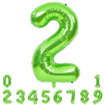 Toniful Large Green Numbers Balloons 0-9, Number 2 Helium Balloons Foil Big Number Balloons For Birthday Party Anniversary Suppl