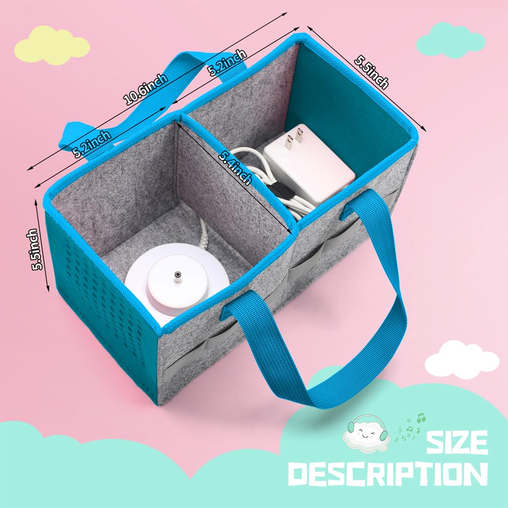 Pisosn Carrying Case For Toniebox Starter Set And Tonies Figurines, Travel Felt Cloth Musical Toy Folding Bag For Toniebox Accessories (Blue)