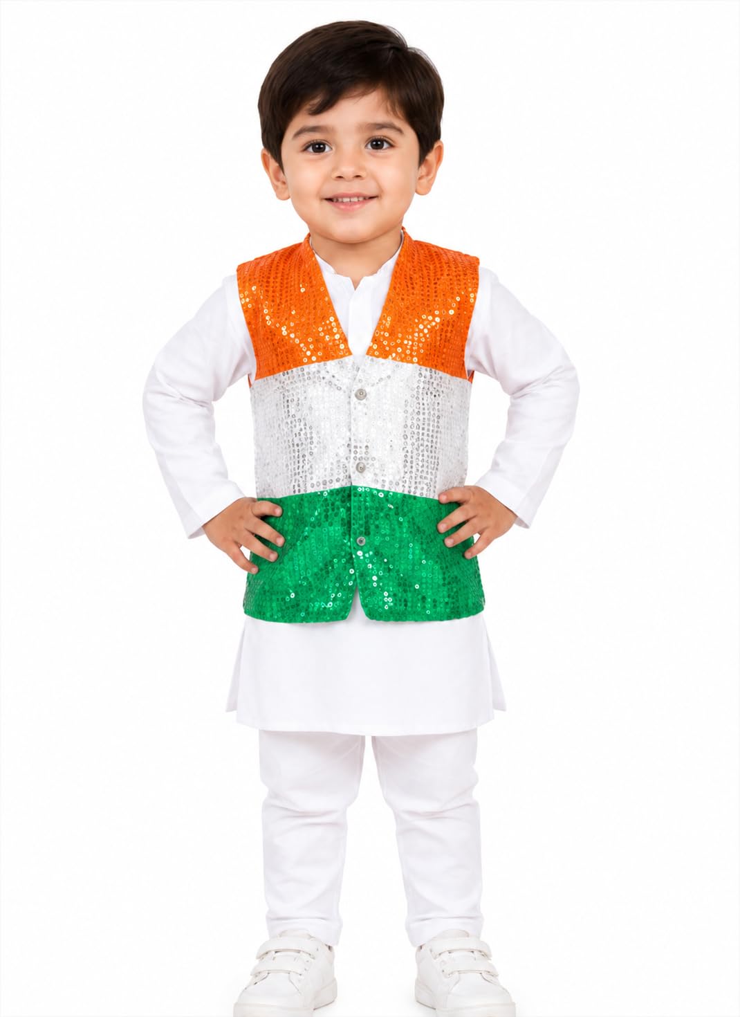CHIKLOO Costumes Pandit Jawaharlal Nehru Freedom Fighter Costume Set for Kids & Adults | Achkan Jacket, Pajama & Gandhi Nehru Ca