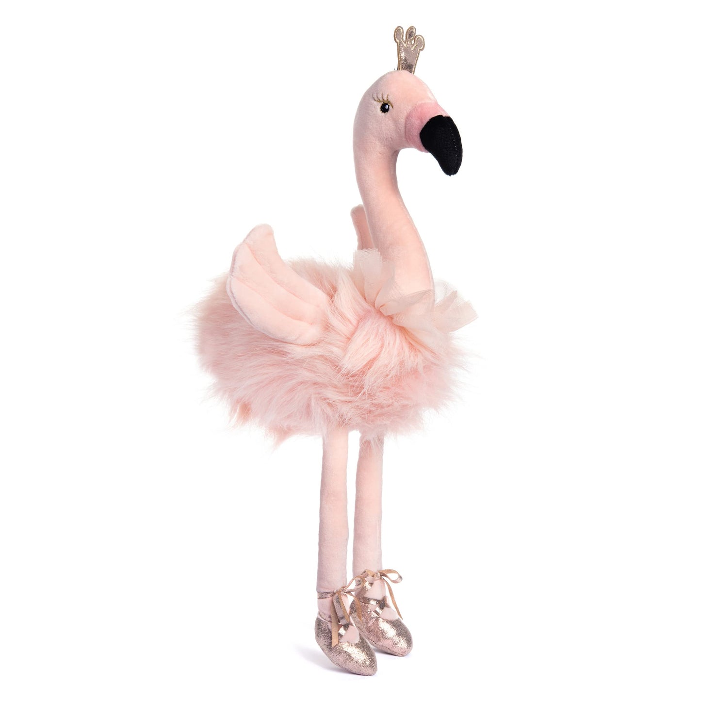 Laila and Lainey Plush Ballerina Flamingo Stuffed Animal 16.5 Inch Gold for Girls Birthday Gifts and Decor