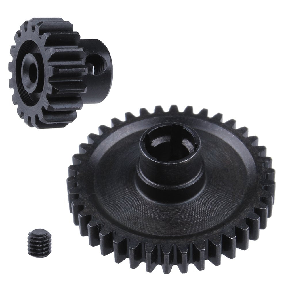 Hobbypark 1 Set Metal Diff Main Gear 38T & Motor Gear 17T for RC 1/18 WLtoys A949 A959 A949 A959 A969 A979 RC Car Buggy Upgrade