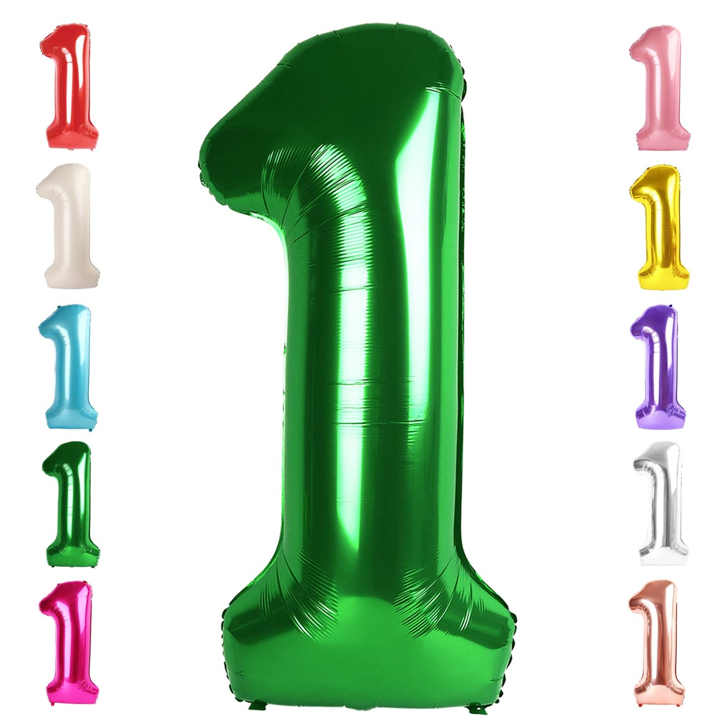 Number 1 Balloon 40 Inch Dark Green Wild One First Birthday Decorations, Baby Girl Boy 1St Birthday Decorations, Cocomelon Ballo