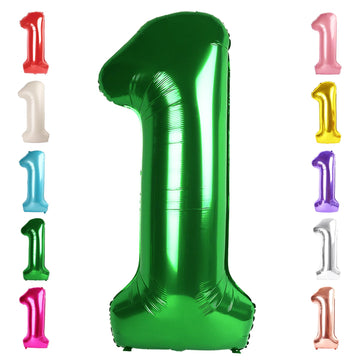 Number 1 Balloon 40 Inch Dark Green Wild One First Birthday Decorations, Baby Girl Boy 1St Birthday Decorations, Cocomelon Ballo