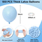 Jobkoo Pastel Blue Balloons 12 Inch, 100 Pack Light Blue Balloon Baby Blue Latex Balloons Matte Macaron Powder Blue Helium Ballo