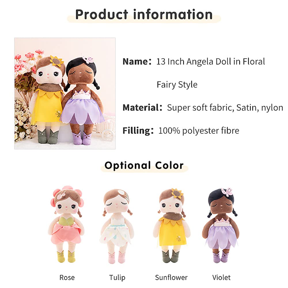 Gesuche 13 limited availability New MeToo Princess Doll  Cute Flower Fairy Plush Doll  Soft Dolls Baby Doll Girl Gifts  Non-Toxic Soft Skin-Friendly PP Cotton Plush Stuffed Angela Doll (Tulips)