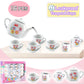 Liberty Imports 16 Piece Rose Flower Miniature Porcelain Ceramic Tea Set | Kids Toy Mini Pretend Play Kitchen Decorated Playset