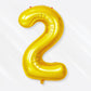 Flyloons 2 number Foil Balloon Gold 16 inch Size For Kids Boys Girls Birthday Decoration Items 2nd Year Number Balloons 0 to 9 S