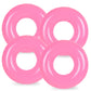 Whaline 4Pcs Pink Inflatable Pool Float Toy Swim Tube Ring Pool Tube for Teen Boy Girl Outdoor Summer Swimming Pool Beach Party Favor Supplies