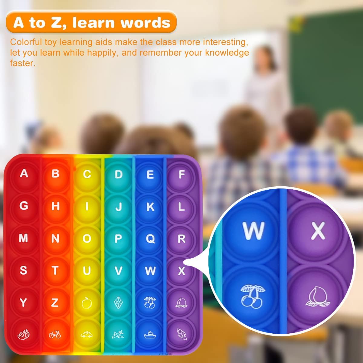 Ygc Laomi Fidget Games Learning Toy - 26 Letters & 1-30 Numbers & Motifs 2 In 1 Children'S Educational, Stress Relief, Autism Se