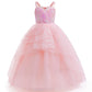 Szytypyl Wicked Glinda Costume for Girls Witch Pink Sequins Tulle Dress Up