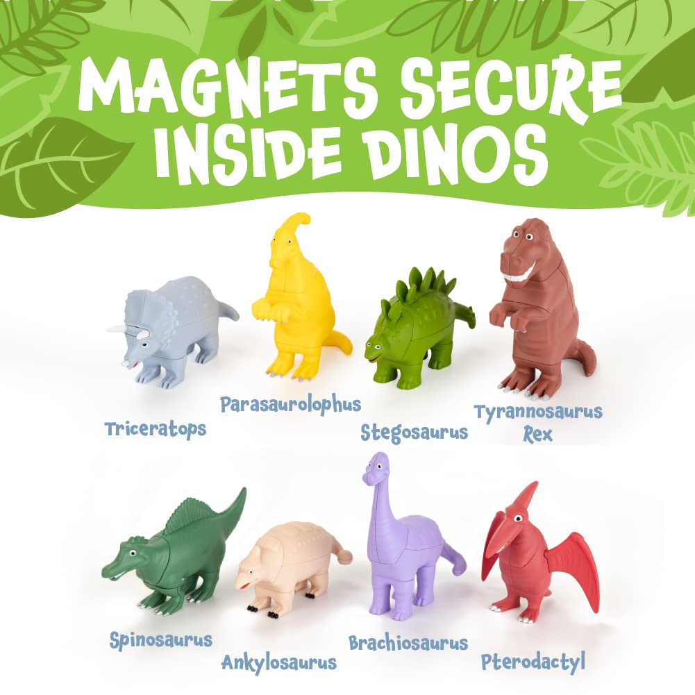 POPULAR PLAYTHINGS Mini Magnetic Mix or Match Dinosaurs Deluxe Set of 8 Dinosaurs
