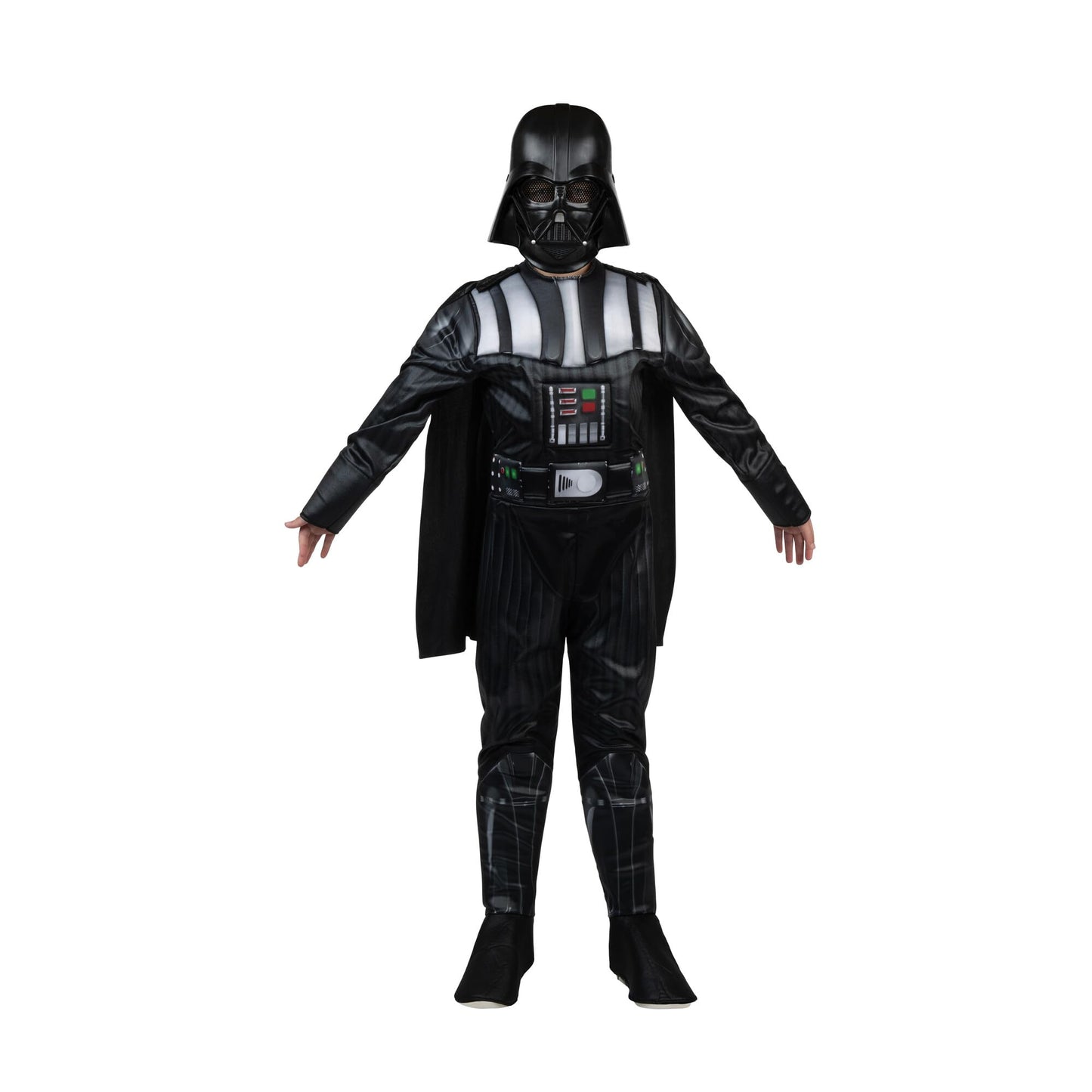 Star Wars Darth Vader Official Youth Halloween Costume - enhanced Quality Padded Jumpsuit with Plastic Mask and Detachable Cape (Large) Multi