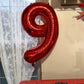 Paticool 40 Inch Red Number Balloon 9, Large Number Foil Balloons Mylar For Girl Boy Birthday Party Celebration Decorations Supp