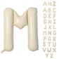 Biapian 40 Inch Letter M Balloons, Giant Cream M Foil Balloon, Big Single Alphabet A-Z Balloons, Beige Large Aluminum M Balloons