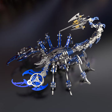 Konhaovf Blue 3D Metal Puzzle For Adults Scorpion, Diy Colorful 3D Metal Model Kits To Build With Tool, 3D Desktop Model Kits Bu
