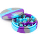 Metallic Dice games LIc924 Silicone Round Dice case - Purple, gray & Light Blue