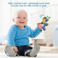Haha Baby Teething Rattle Toys, Infant Girl Boy Learning Toy Newborn Soft Handbell Grab Shaker Crinkle Squeaky Sensory Travel Ac