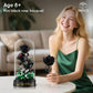 HiWEEGO Flower Bouquet Building Set with LED Lights - 310 PCS Halloween Black Rose Building Blocks Kit with Cover  Flowers Botanical Collection Valentine's Day Gift for Girls mature-themed Women Home Decor
