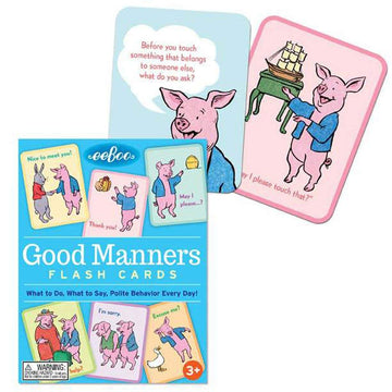Eeboo: Good Manners Conversation Flash Cards, Helps Children Learn What To Do, What To Say And Encourage Polite Behavior Towards