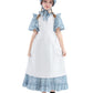 Fccam Colonial Pioneer Dresses For Girls Short Sleeve Floral Prairie Costume Blue M