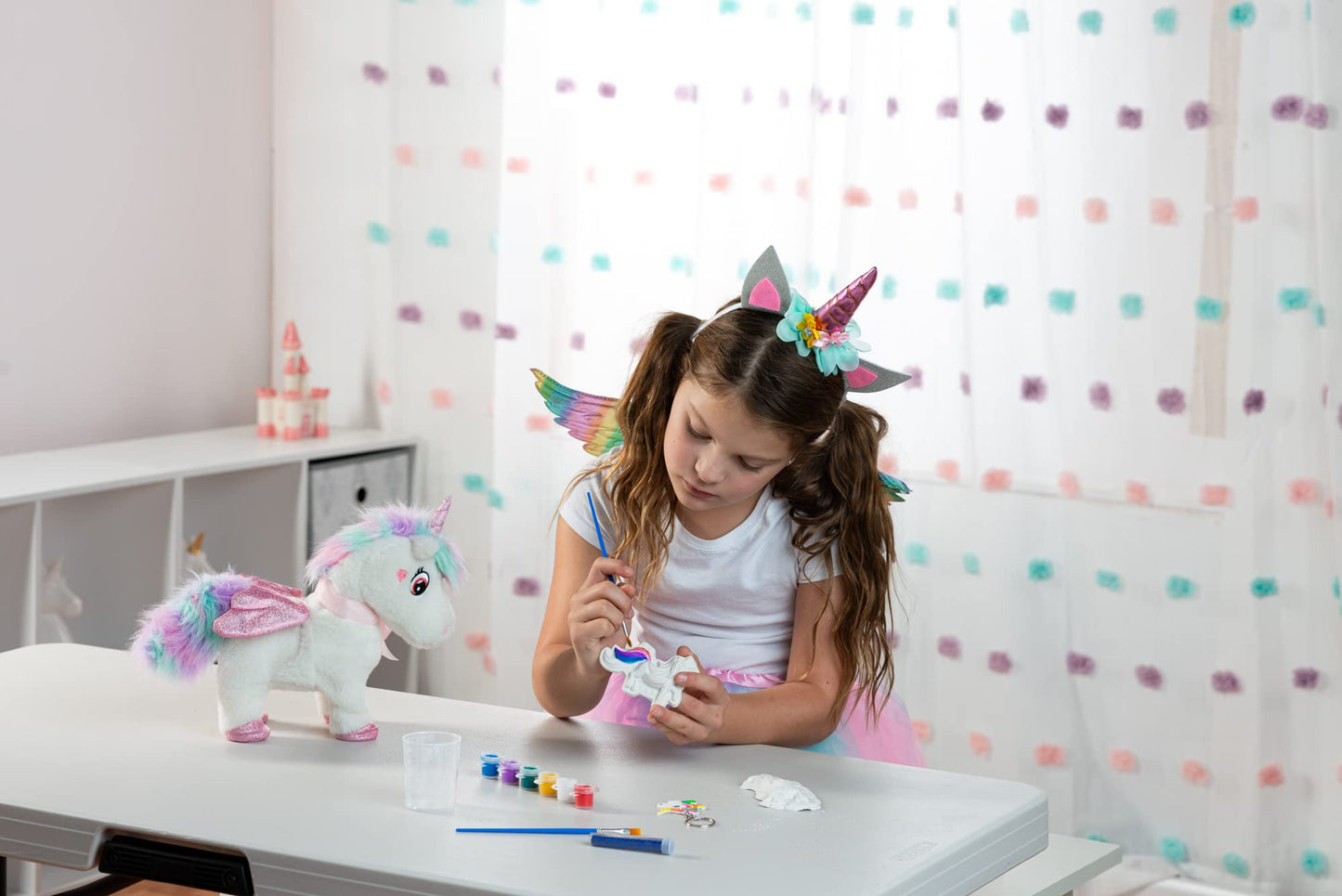 Greenbo Unicorn Remote Control Toy for Girls, DIY Painting Kit, Multi-color, Ages 3-7