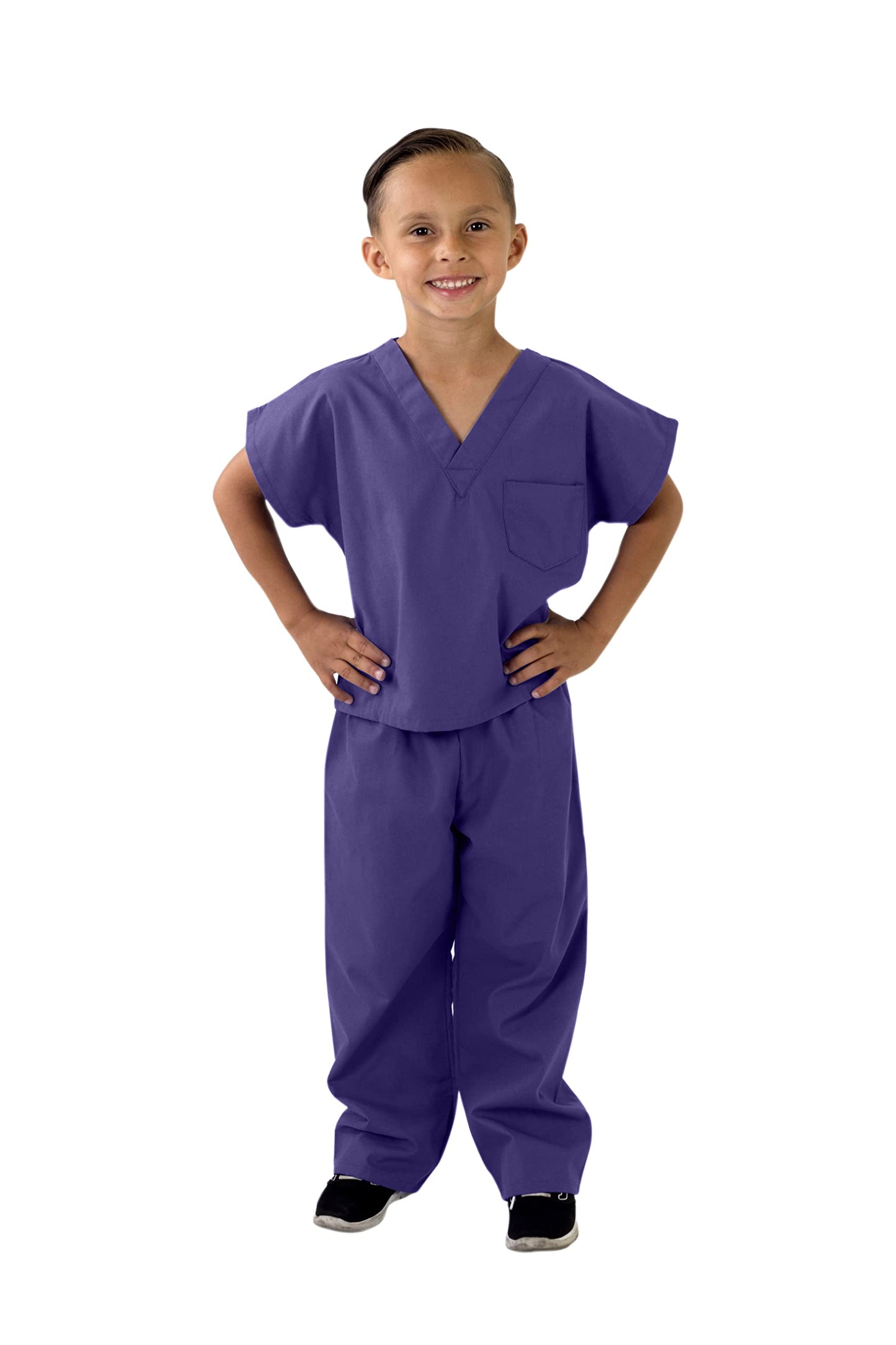 Natural Uniforms Childrens Scrub Set-Soft Touch-Role Play Costume Set (Purple, 5/6)