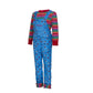 Loketa Kids Boys Girls Chucky Costume Halloween Rainbow Stripe Jumpsuit Good Guys Doll Cosplay Overall (150(10-11Years))