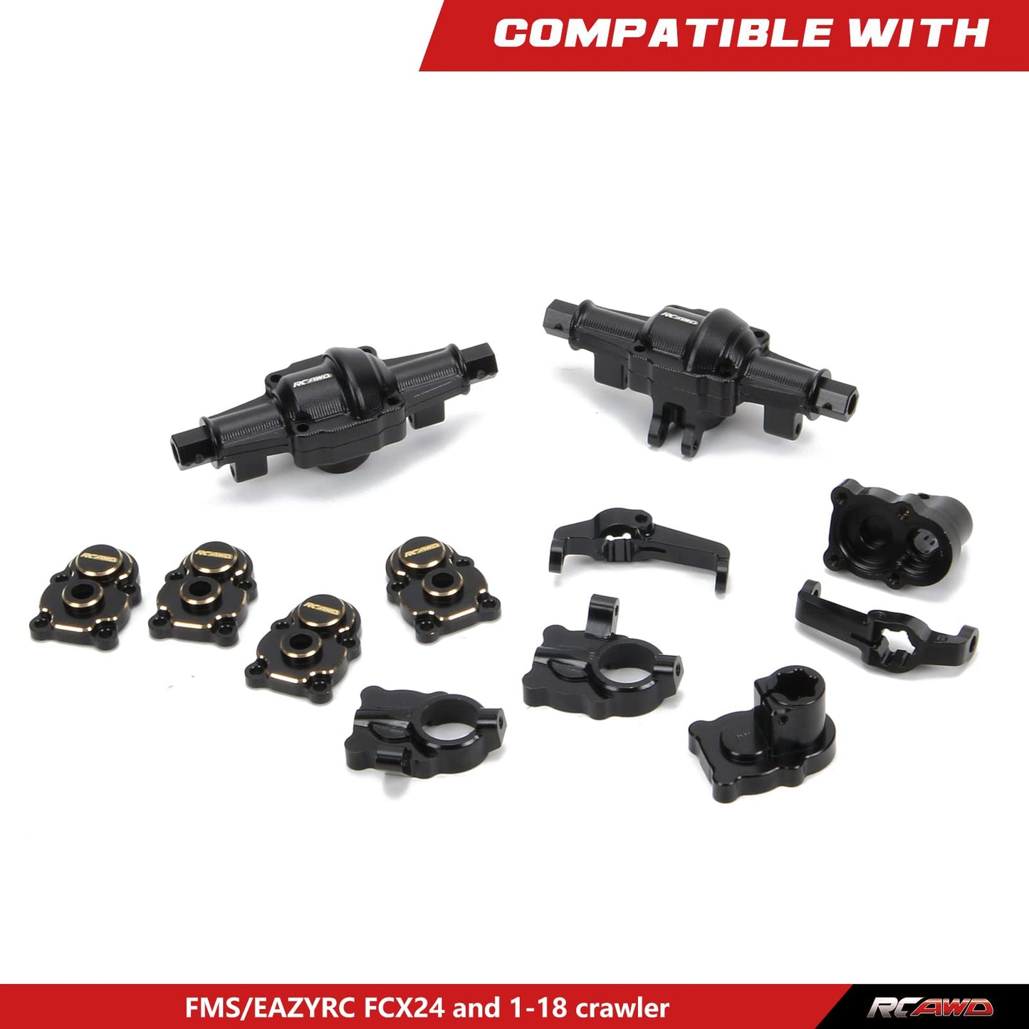 RCAWD Alloy FCX24 Portal Axles Case Set for FMS 1/24 FCX24 Portal Axle Upgrade Parts