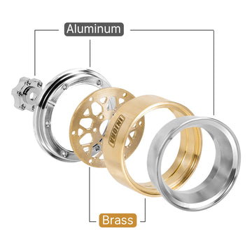 INJORA ModuWheel 1.3'' Negative Offset Brass & Aluminum Beadlock Wheels for 1/18 1/24 RC Upgrade