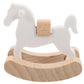Abaodam Small Wooden Horse Toy Rocking Chair Mini Wooden Rocking Horse Figurine Desktop Ornament Doll House Rocking-Horse Mini C