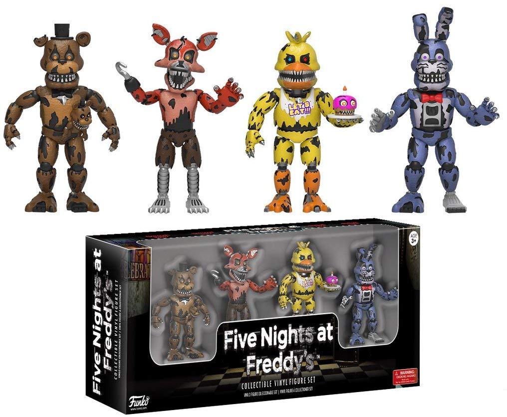 Funko 2" Action Figure Five Nights at Freddy's Sister Location Set, Glossy Black, Model 13722, Plastic