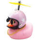 Wonuu Pink Duck Car Dashboard Decorations Rubber Duck Car Ornaments Cool Duck With Propeller Helmet Sunglasses Gold Chain (Pink