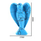 Ouubuuy Blue Turquoise Crystal Angel Figurines Statues Natural Gemstone Carved Pocket Guardian Angel 1.5 inch for Healing Reiki