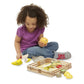 Cutting Fruit Set (18pcs): Wooden Play Food Set & 1 Melissa & Doug Scratch Art Mini-Pad Bundle (40211)