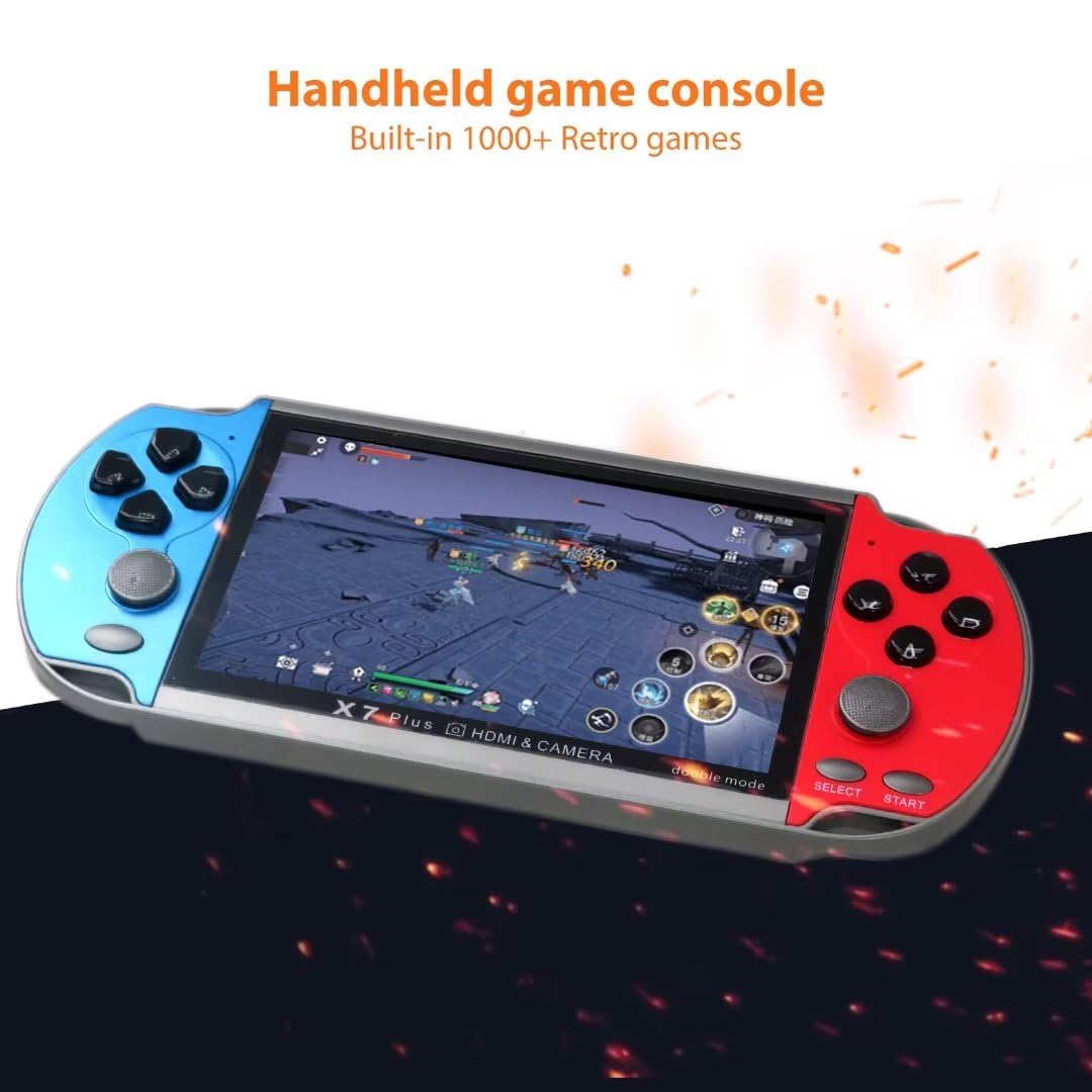 Specialized 1000 Games Built-In Retro Portable Mini Handheld Video Game Console 8-Bit 5.1 Inch 128Bit Color LCD Kids Color Game Player