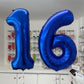Navy Blue 16 Balloon Numbers,40 Inch Dark Blue 16 Or 61 Birthday Balloons Large Foil Mylar Balloons Number 16 For Birthday Party Anniversary Decorations