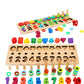 Wooden Number Puzzle Pcs Sorting Montessori Toys for 1 Year Old Toddlers Shape Sorter Counting Game for Age 3 4 5 Year Old Presc