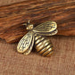 Acxico 1Pcs Brass Retro Bee Figurine Small Bee Statue Ornament House Animal Figurines Gift