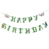 Sunbeauty Spring Happy Birthday Banner Green Spring Butterfly Flowers Banner Summer Spring Butterfly Birthday Party Decorations