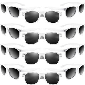 Miahart 12 Pack Kids Party Sunglasses Bulk Summer Party Favors Retro Glasses For Boys And Girls Birthday Party Supplies, White