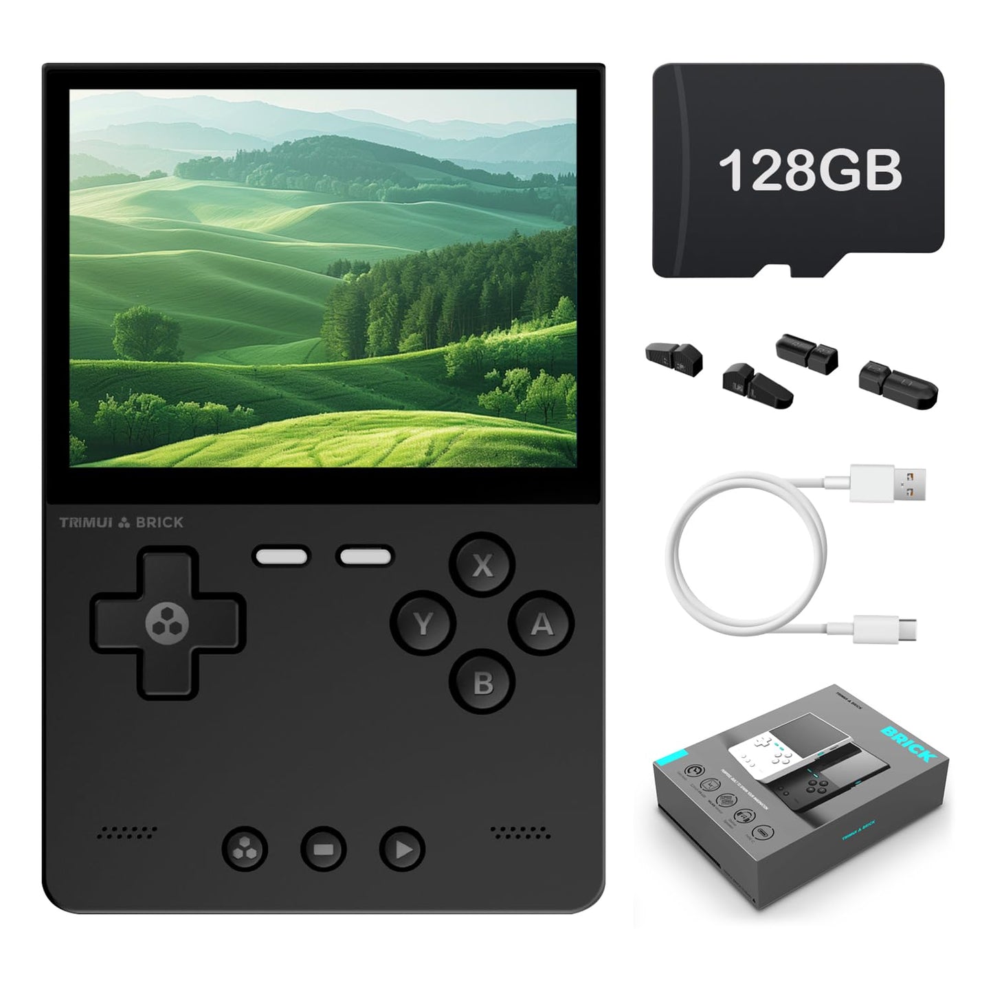 Trimui Brick Handheld Game Console 3.2-Inches Display Game Console,1024x768 IPS Screen Supports Multiple Simulators,Linux System